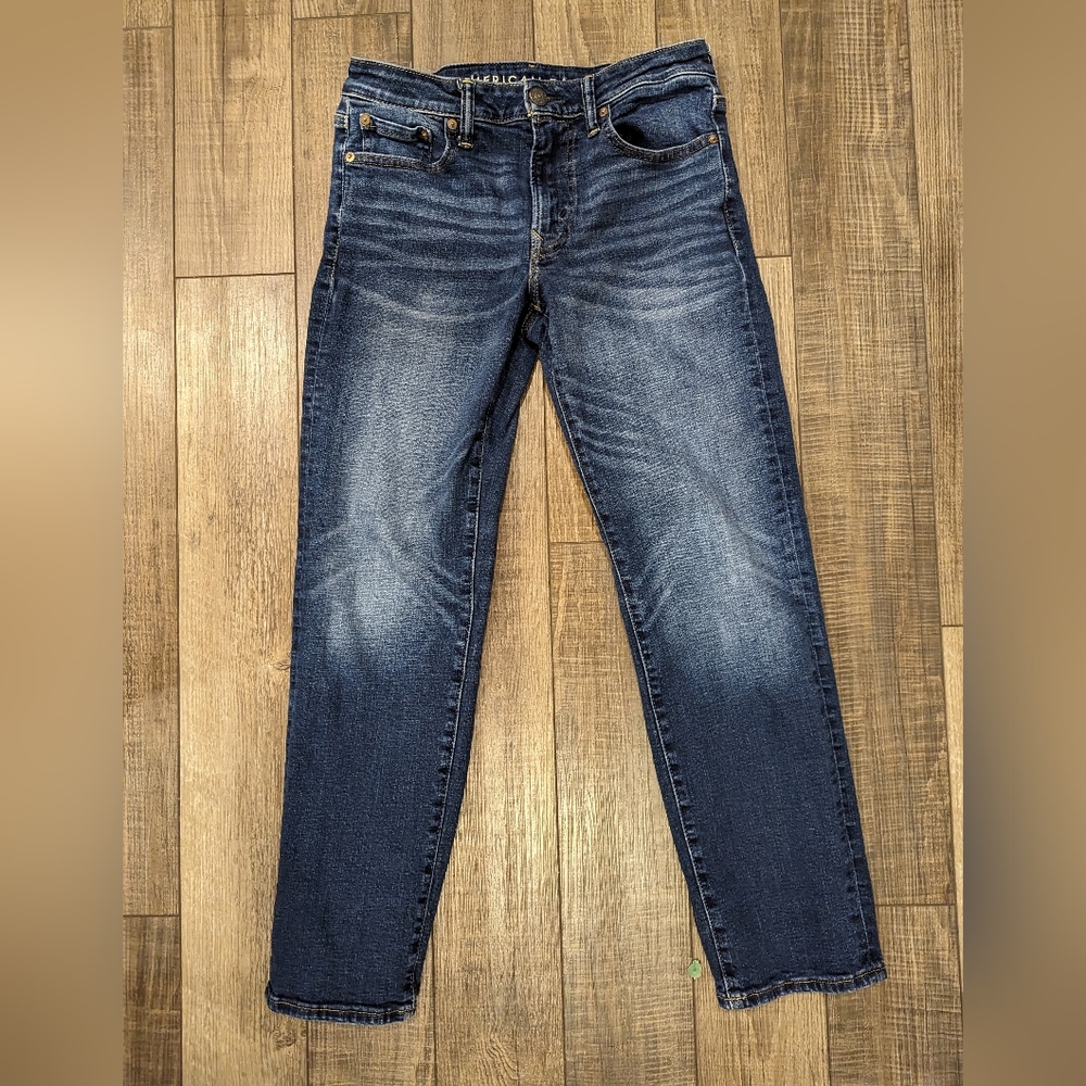 American Eagle Stonewash Airflex + Original Straight Jeans Waist 30 x Length 30